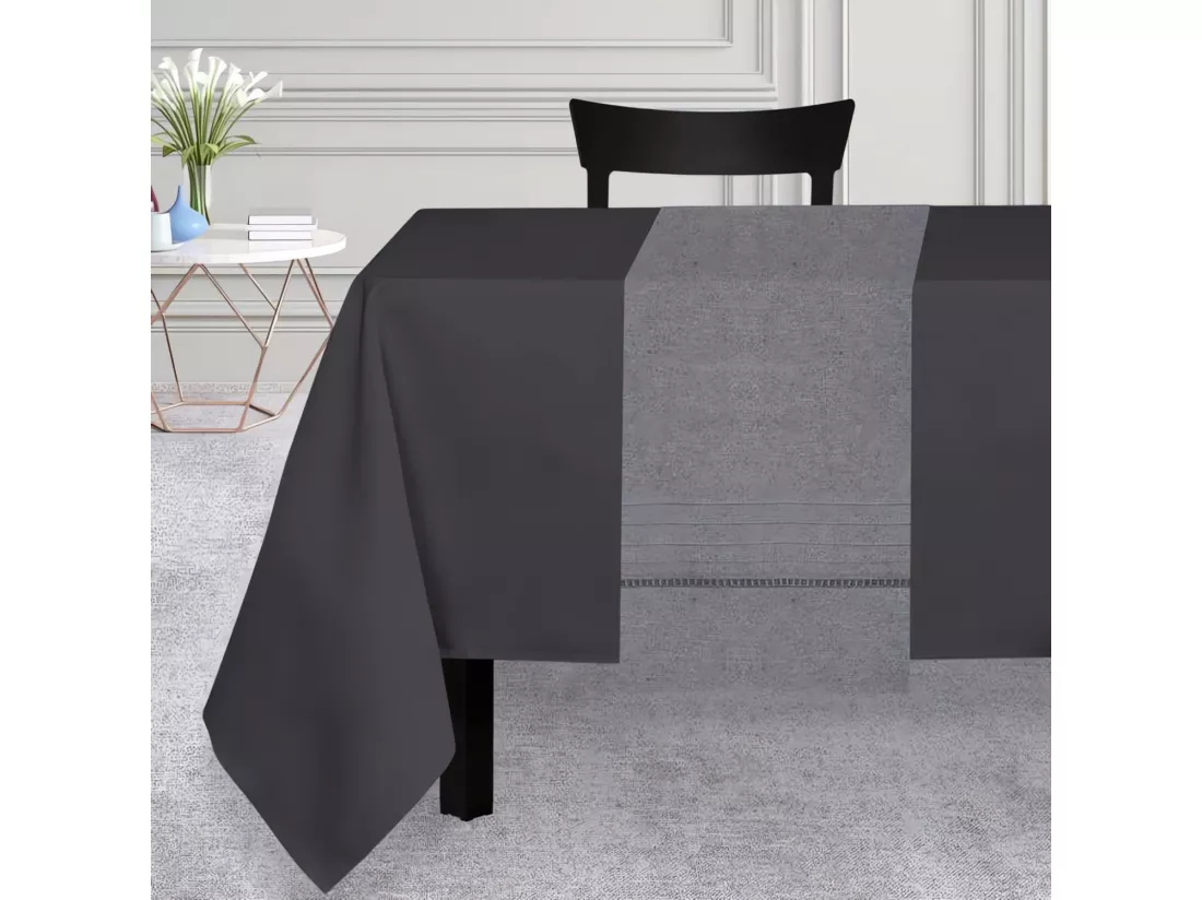 Chemin de table 40x160 cm VENISE gris, par Soleil d'Ocre
