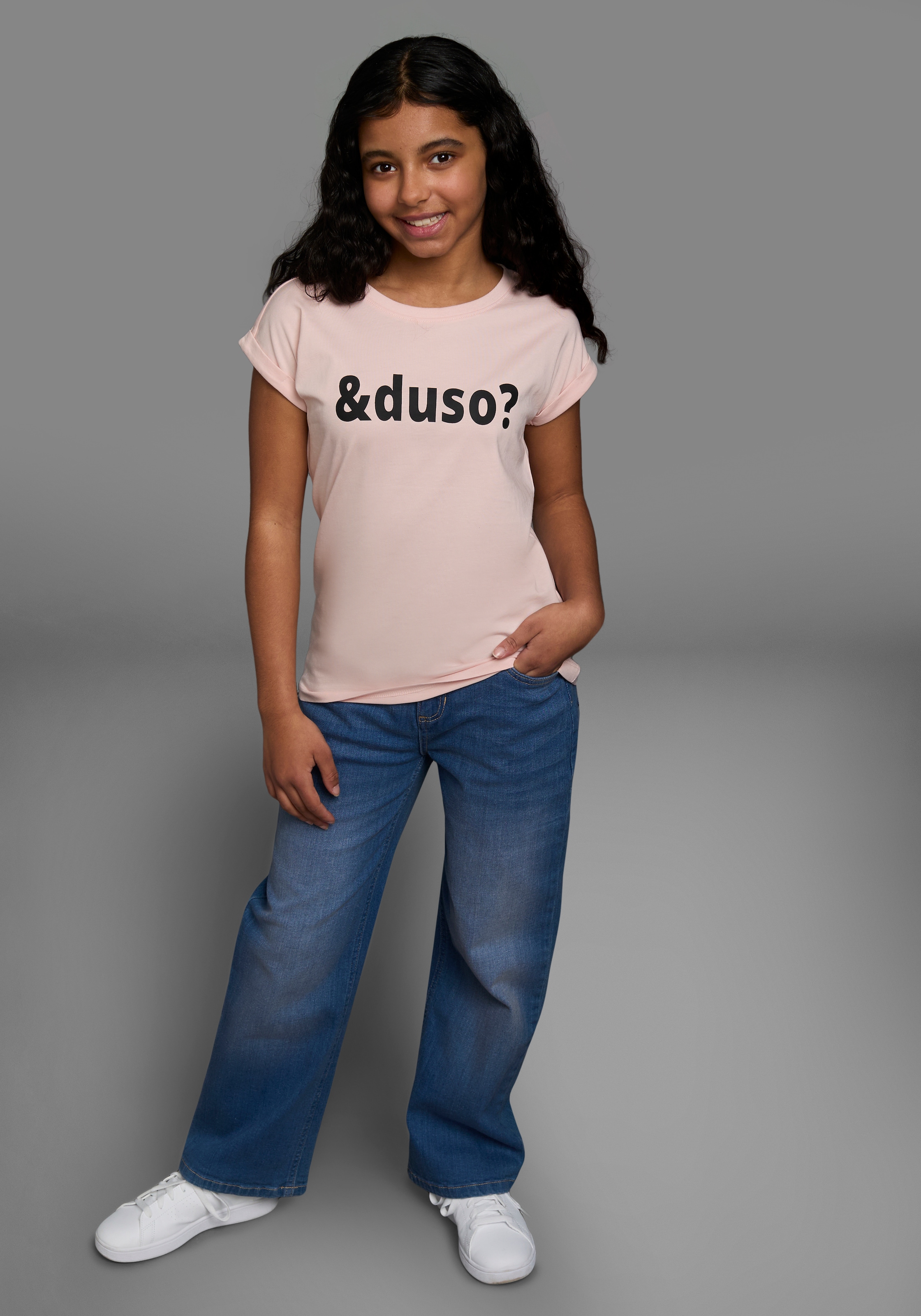 KIDSWORLD T-Shirt »&duso?«, kurzärmelig,  bedruckt,  Rundhalsausschnitt,  aus Baumwolle