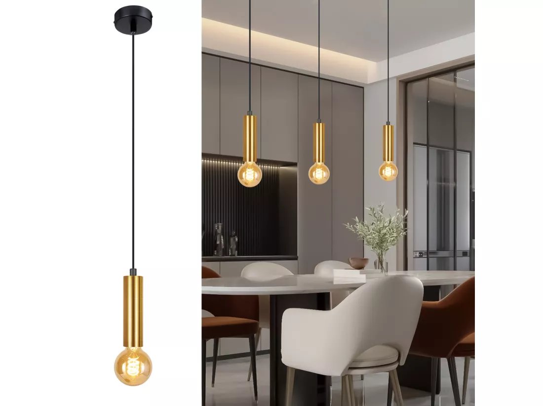 NETTLIFE Lampe suspendue table à manger 1 ampoule suspension lampe suspendue E27 industrielle