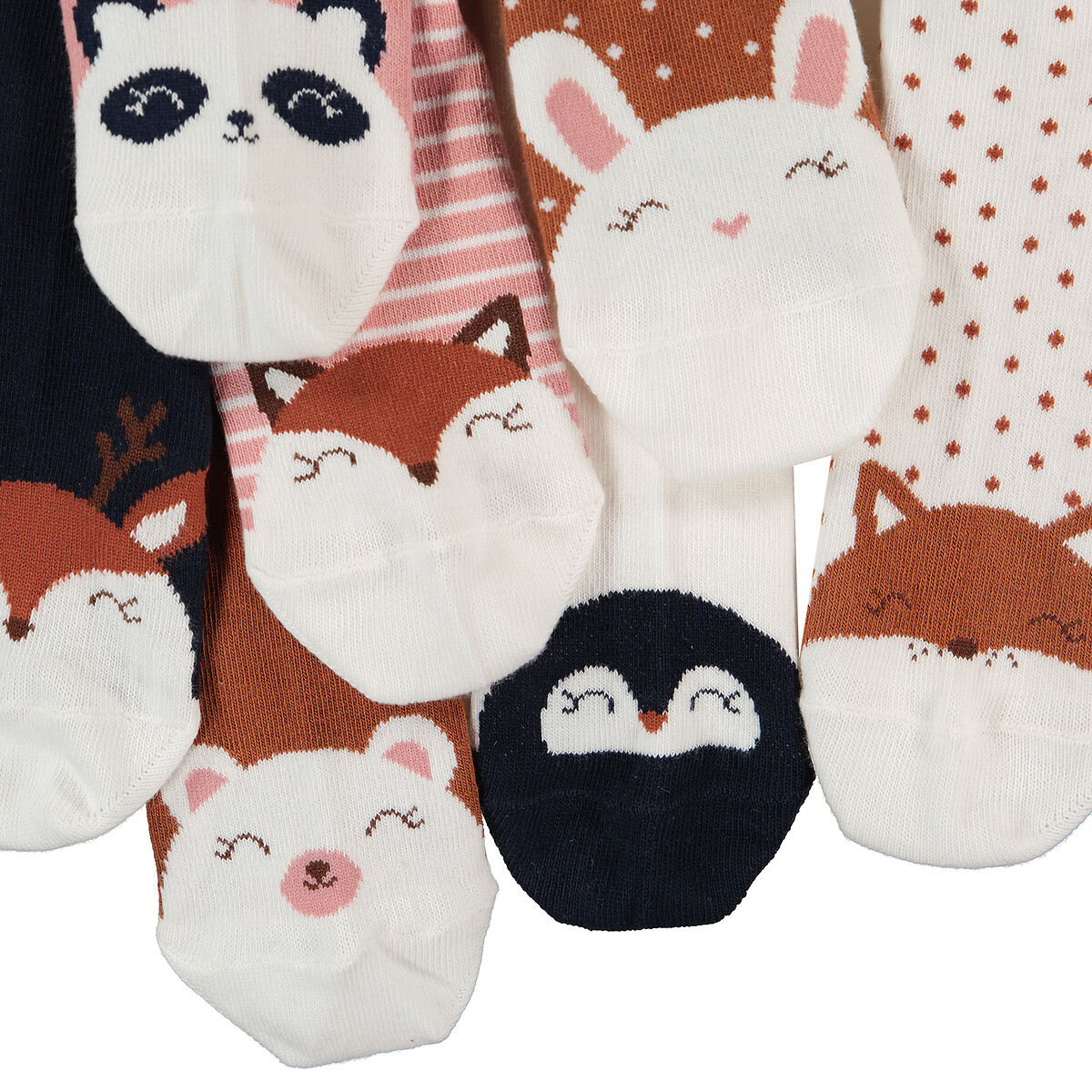 COLEÇÃO LA REDOUTE<br>Conjunto de 7 pares de meias com estampa animal