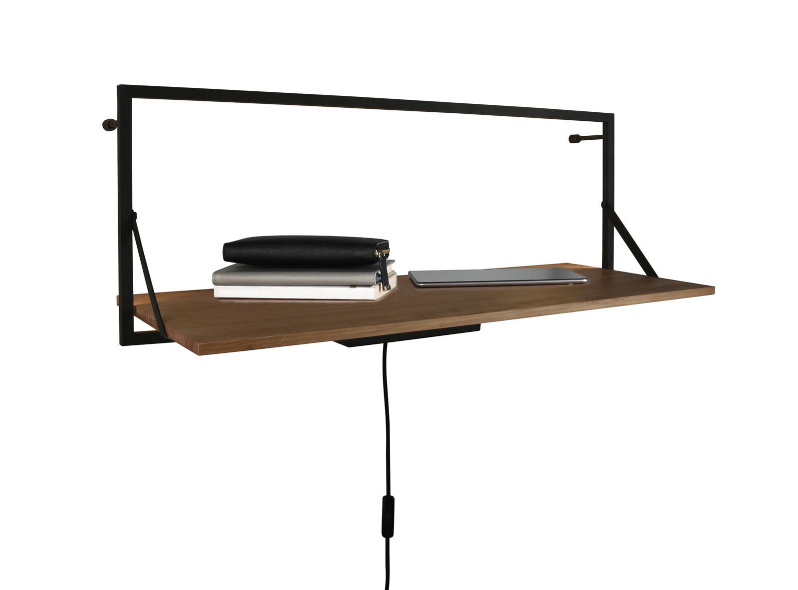 Wandregal LEONIE 30 x 90 cm braun/ schwarz