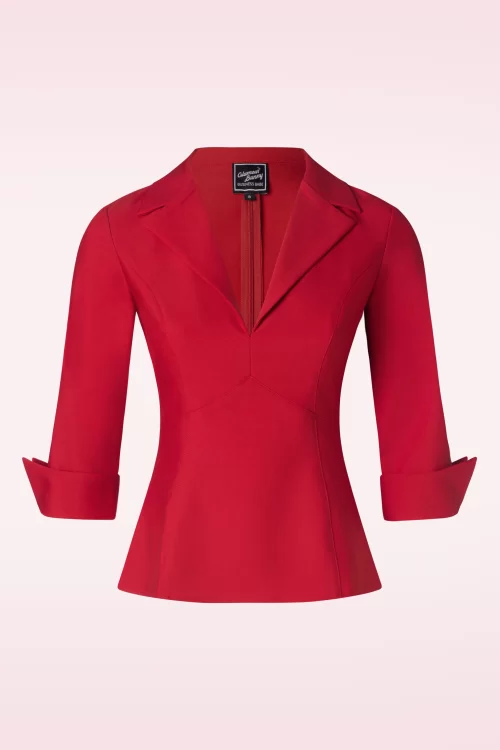 Glamour Bunny Business Babe Dianne blouse in rood