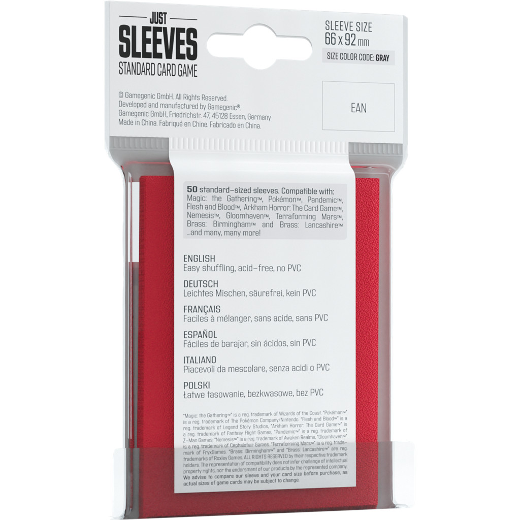 Gamegenic - 50 Just Sleeves Standard Size