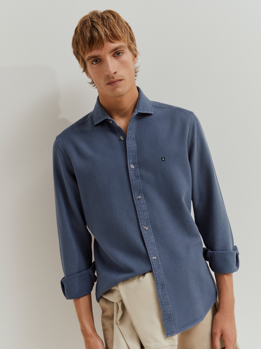 Camisa slim fit de algodão
