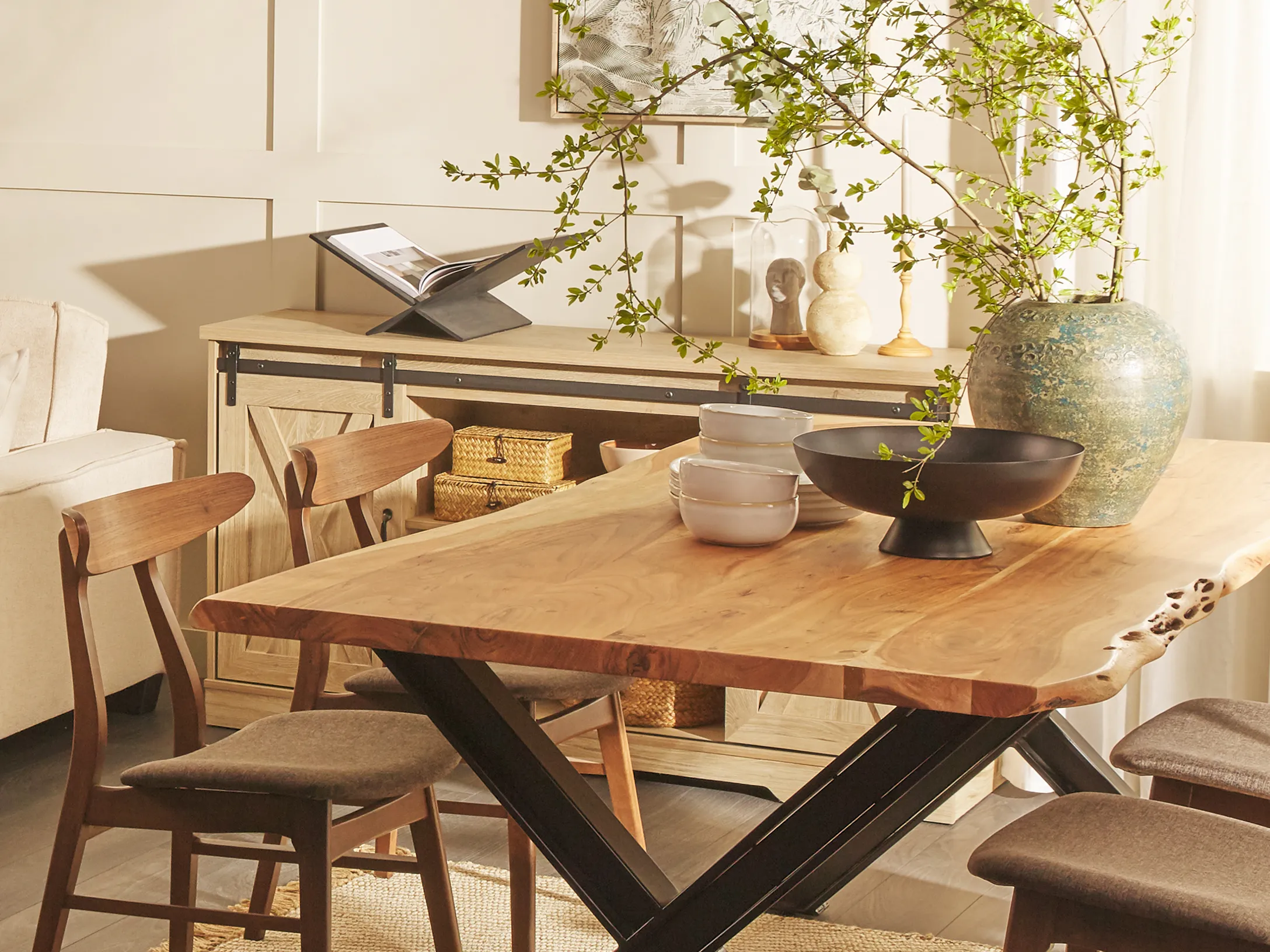 Eettafel uitschuifbaar BRONSON Donkerbruin 90 cm 140/180 cm