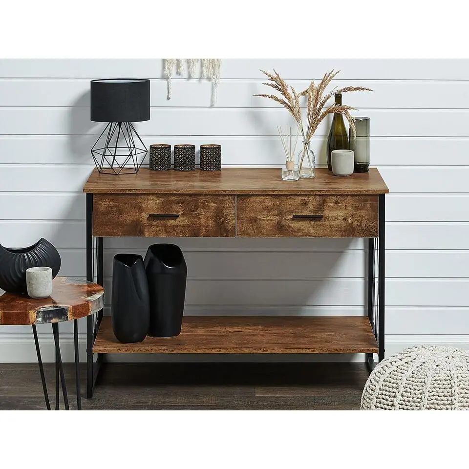 AYDEN - Consoletafel - Donkere houtkleur - MDF