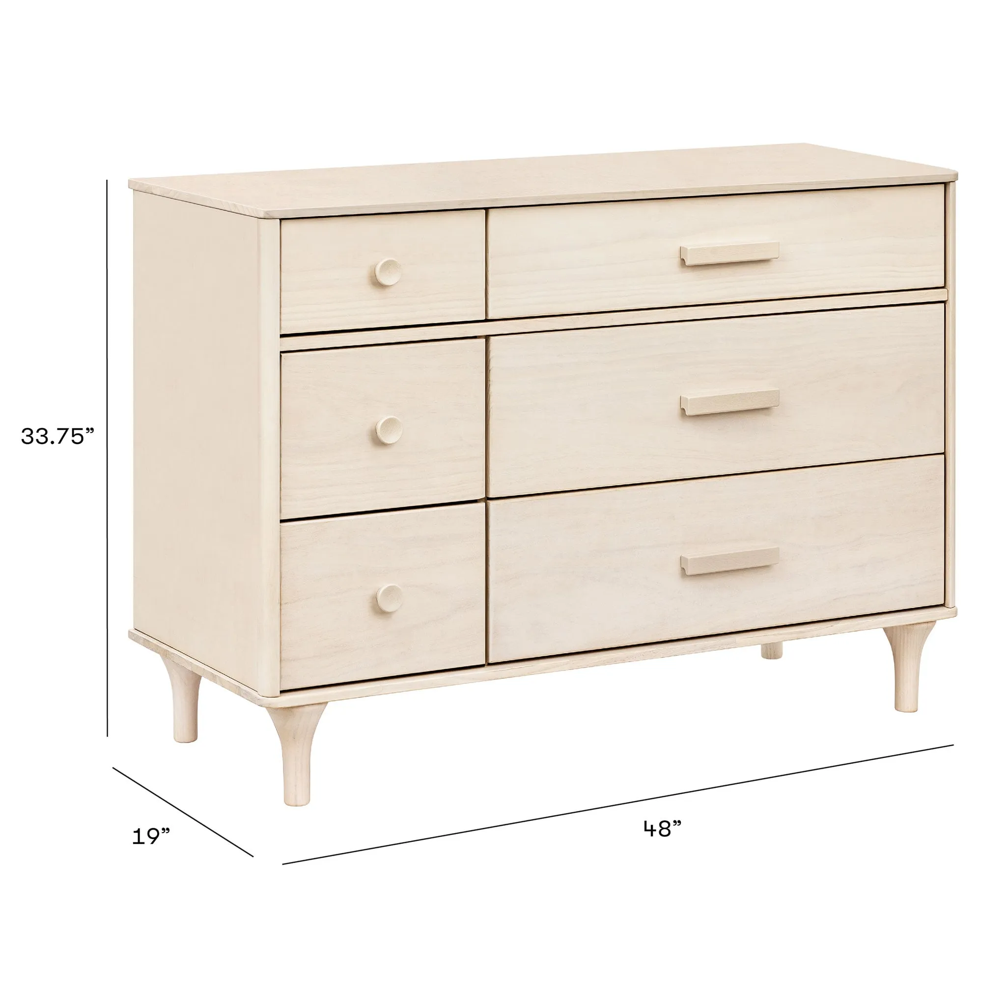 Babyletto Bureau Double 6 Tiroirs Lolly - Naturel Lavé