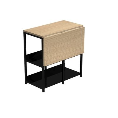 Bureau repliable avec structure métallique - 69 cm - chêne