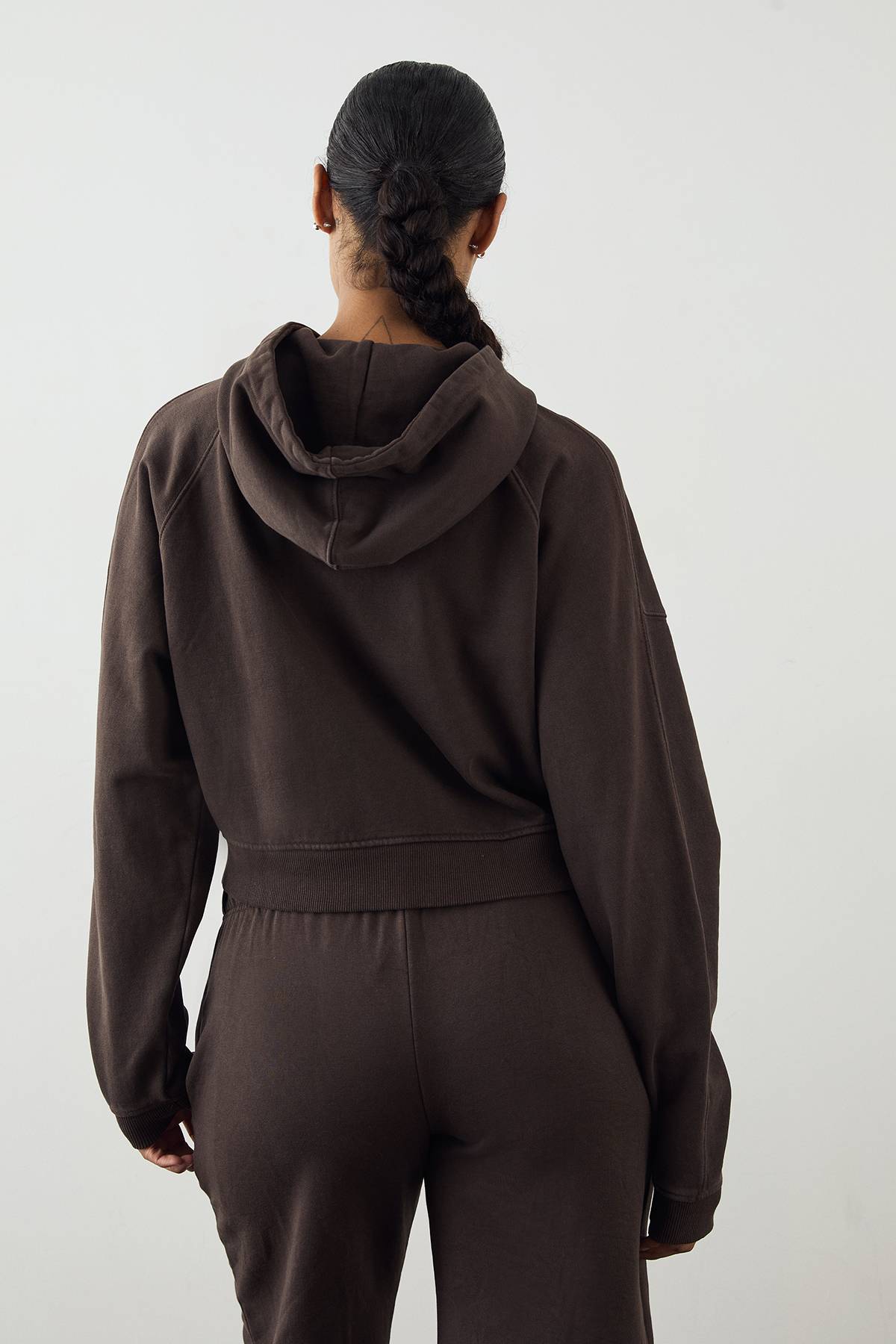 Sweat à Casynthétiqueche Zippé Boxy DSGN Studio Premium Poids Lourd Délavé