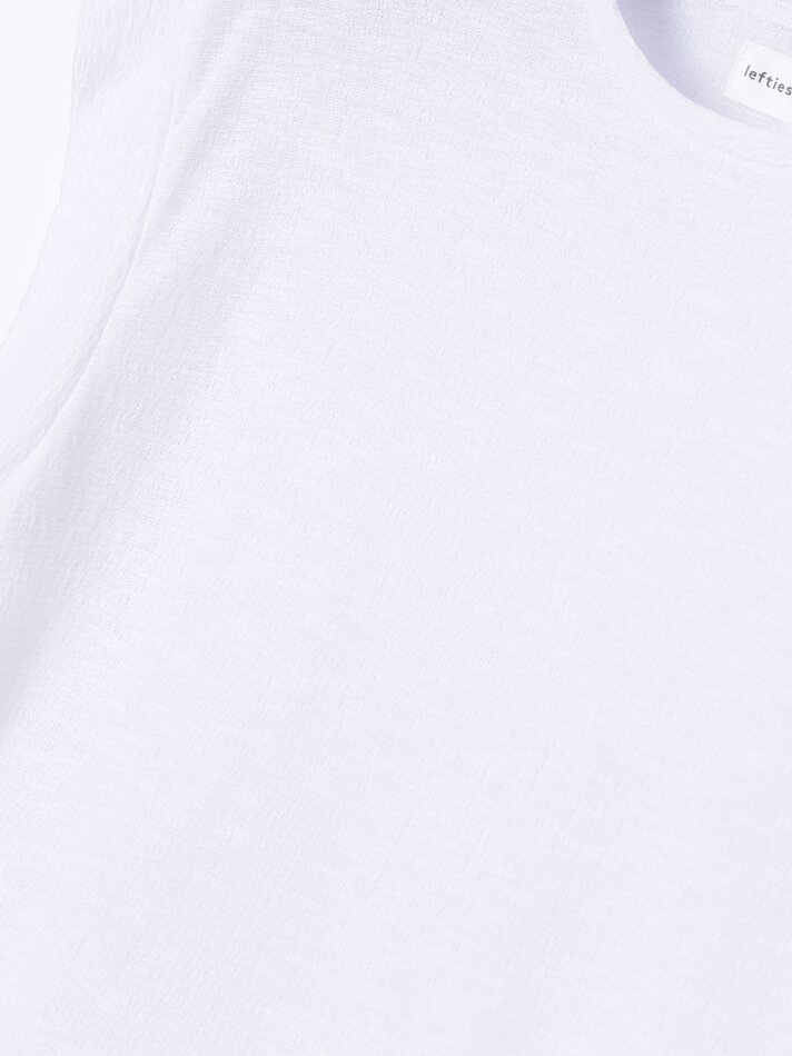 Camiseta texturizada de manga curta - Branca