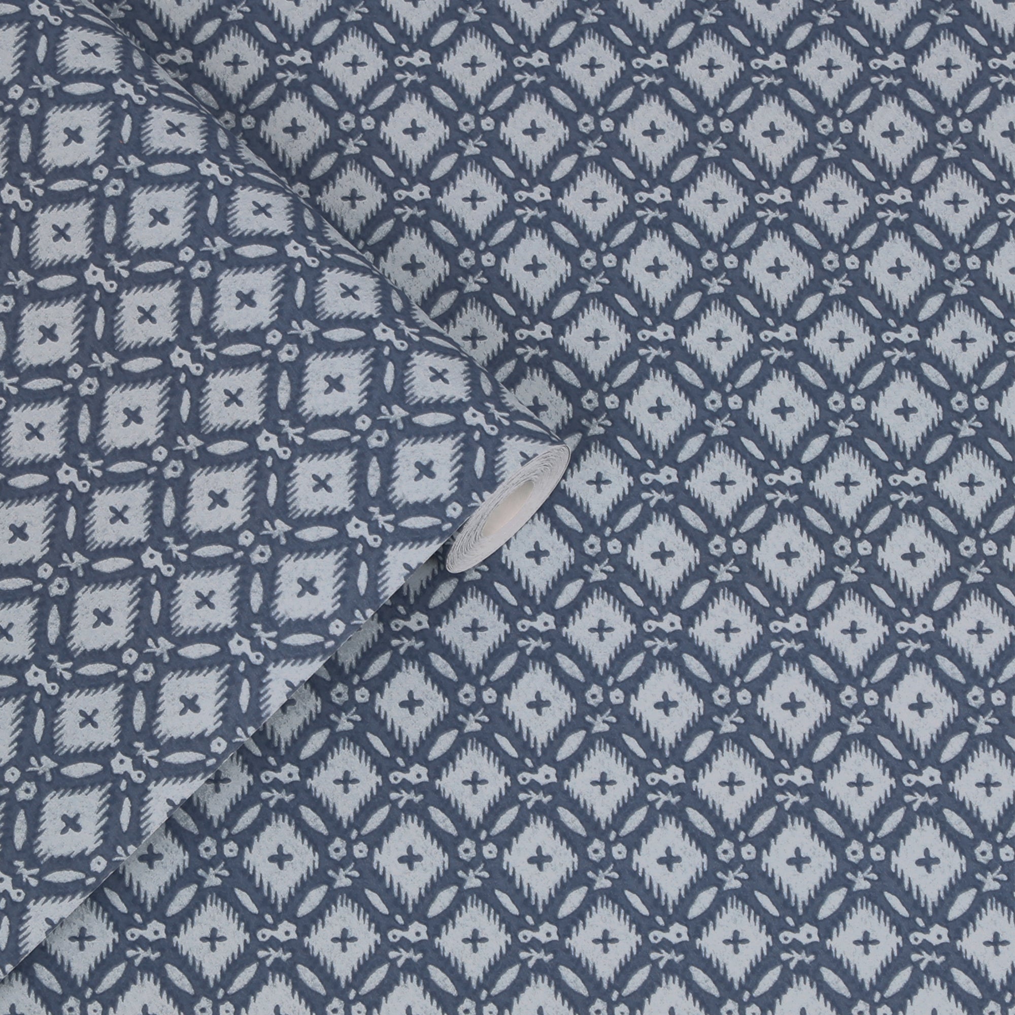 Laura Ashley Whitebrook Behang - Ruit - 10mx52cm - Blauw