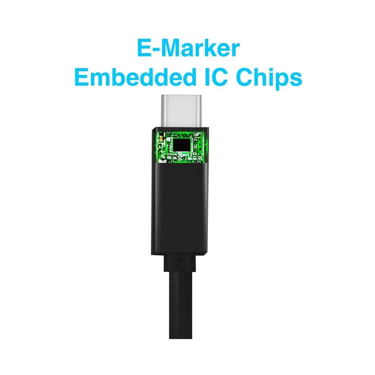 USB IF-sertifisert 1m USB3.2 Gen2 SuperSpeed ​​​​USB 10Gbps USB-C til C-kabel med strømforsyning 100W, 4K60Hz video og Emarker