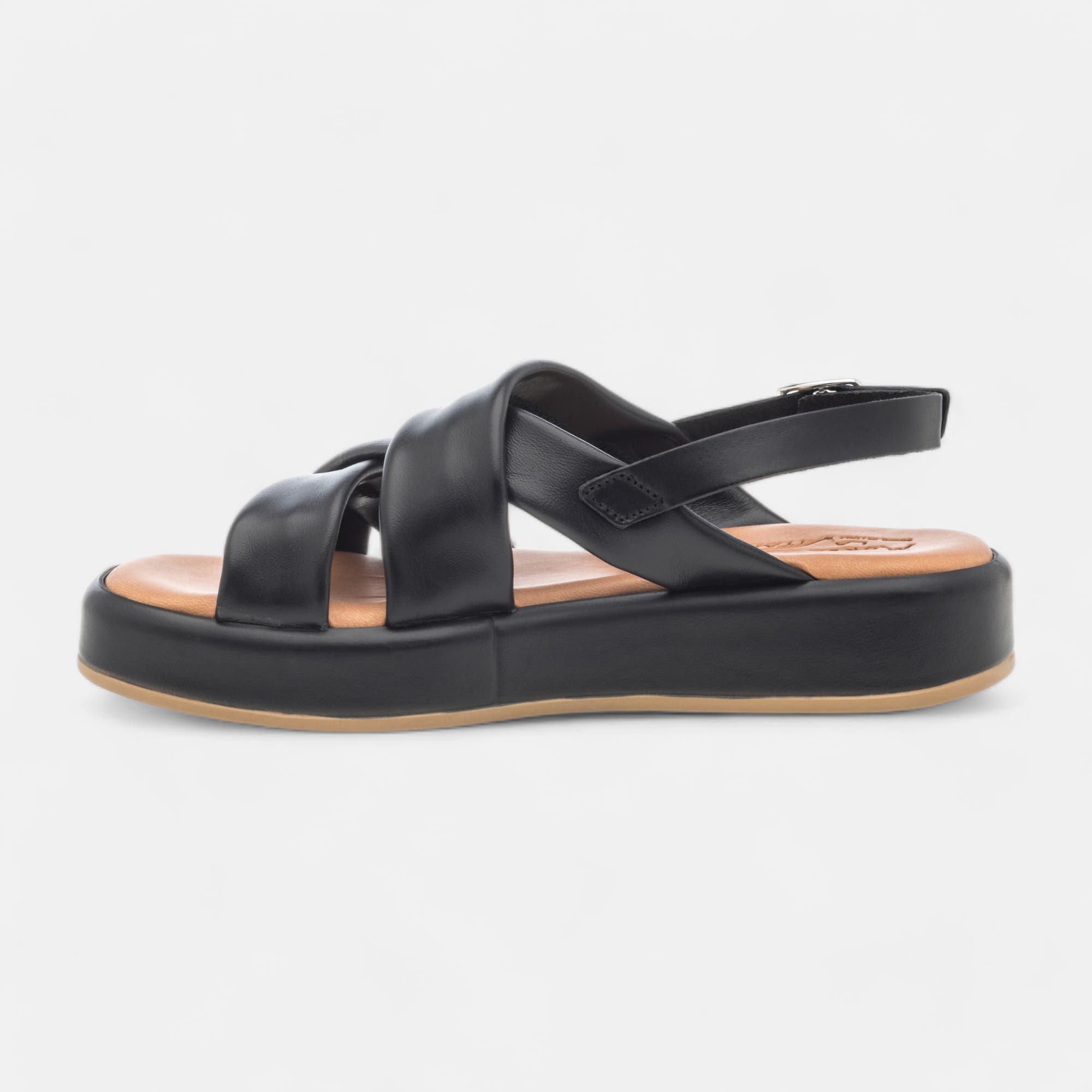 Sandales Femme en cuir noir