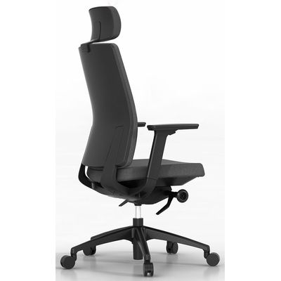 Fauteuil de bureau LEWIS - accoudoirs réglables - appui-tête en option - noir