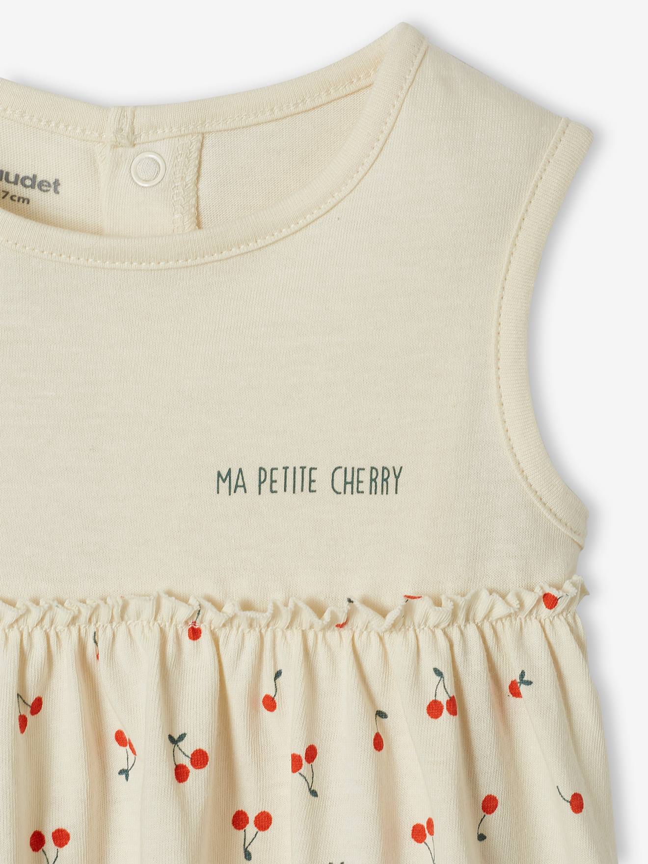 Vestido verde claro estampado e faixa de cabelo combinando para bebê menina