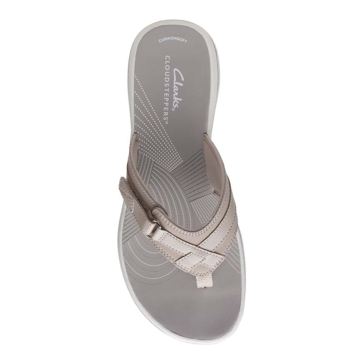 CLARKS-Breeze sea 1-Tongs sandales à talon plat - Talon plat - Beige Moyen