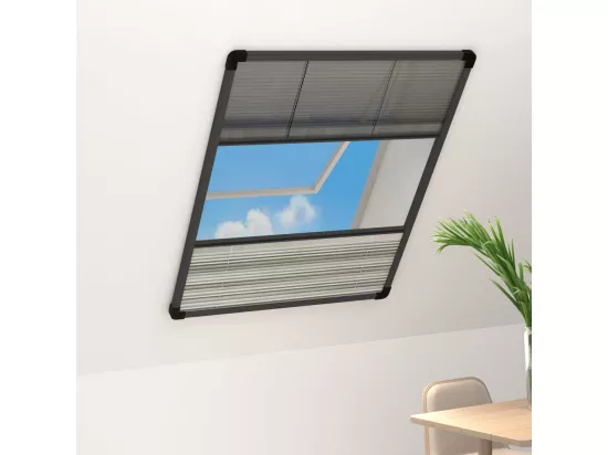 Moustiquaire plissée pour fenêtre Aluminium 80x120 cm