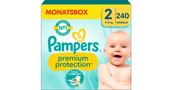 Pampers Premium Protection Grösse 2 Monatsbox 240 Windeln
