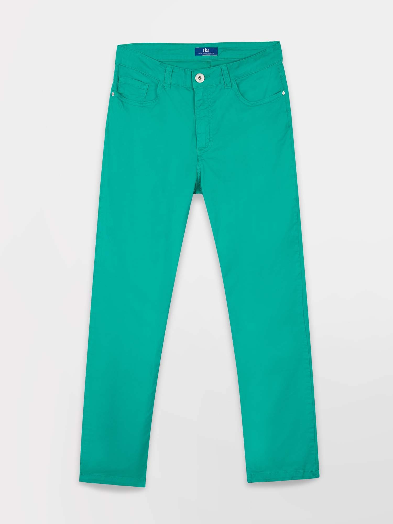 Pantalon Femme 7\/8 Coton Stretch Vert