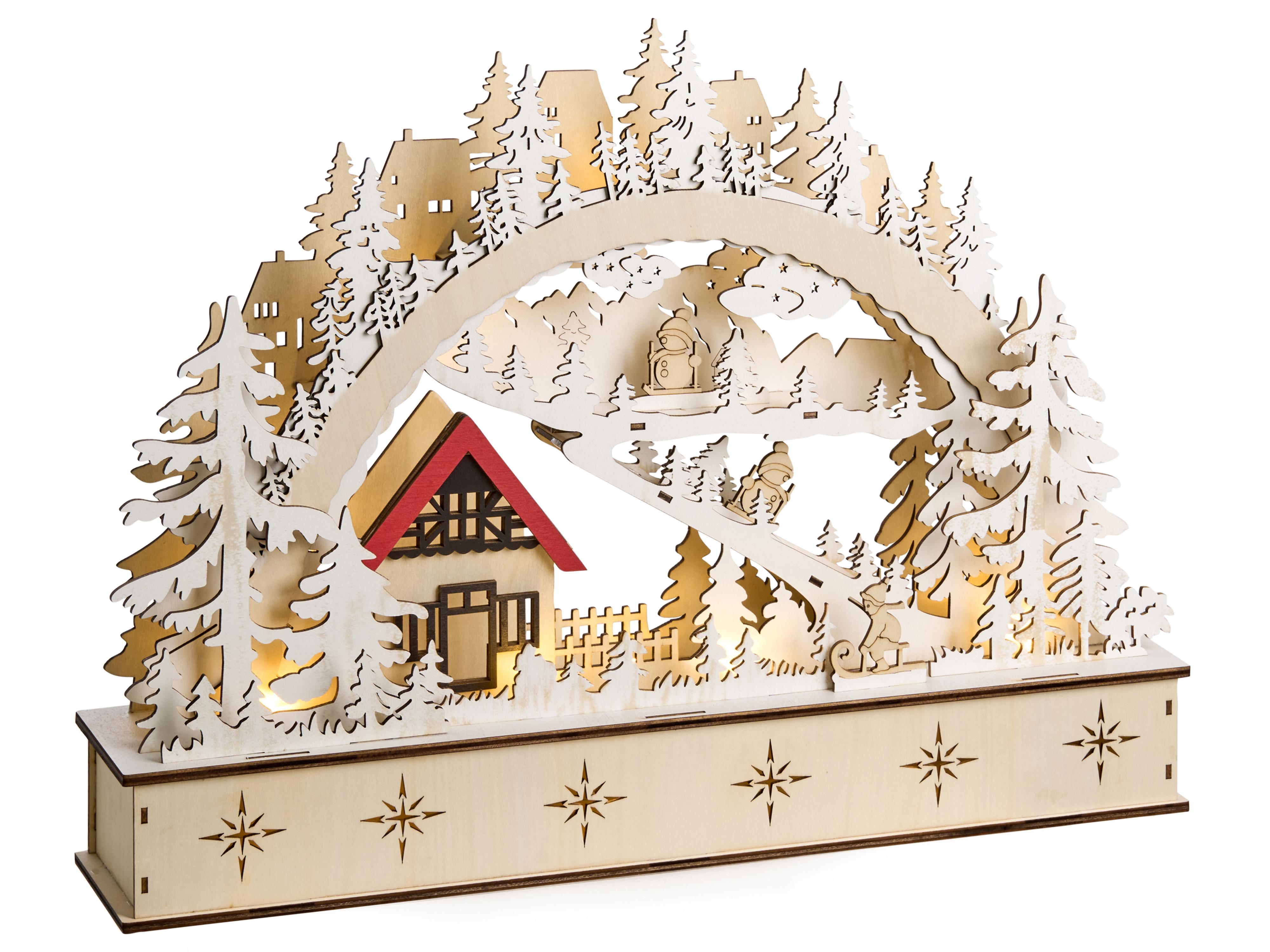 Kerstdecoratie LED GOKSJO 33 cm Lichtbruin