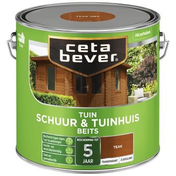 CetaBever Tuinbeits Schuur & Tuinhuis zijdeglans transparant teak 2,5 liter