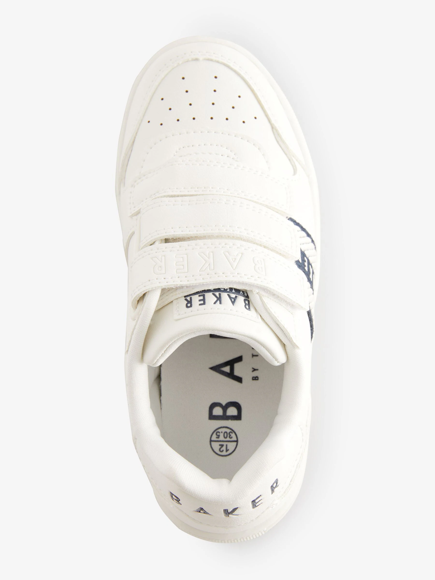 Wit/blauw - Baker by Ted Baker sneakers met logobies voor jongens