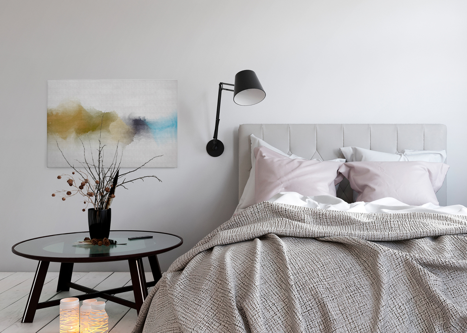 Leinwandbild DAYDREAM - gelb-grau - 90x60 cm