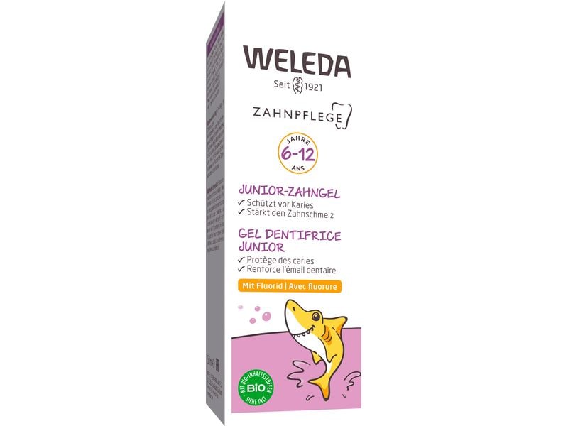 WELEDA Zahngel Junior mit Fluorid 50 ml Natürliche Zahnpasta mit mildem Geschmack für Kinder ab 6 Jahren
