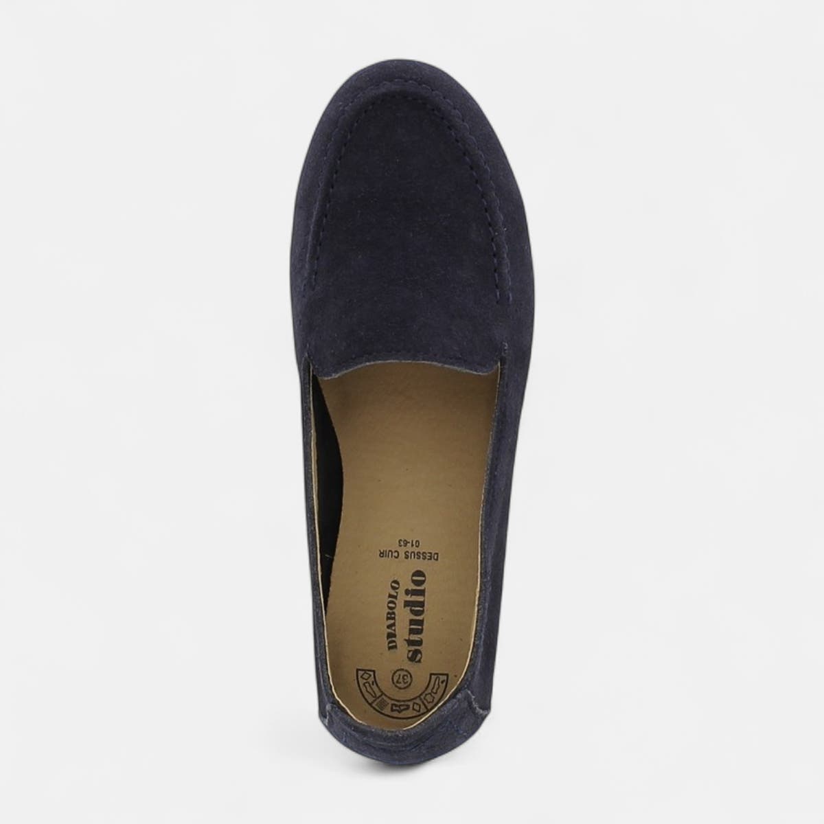 Mocassins Femme en cuir bleu marine
