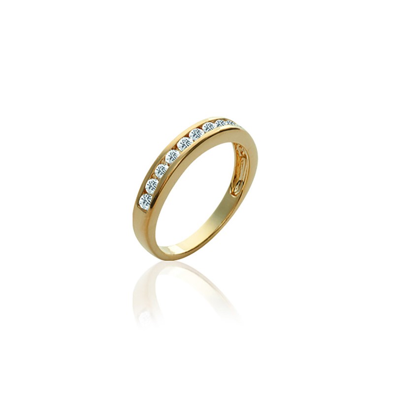 Bague Femme - Plaqué Or - Oxyde de zirconium