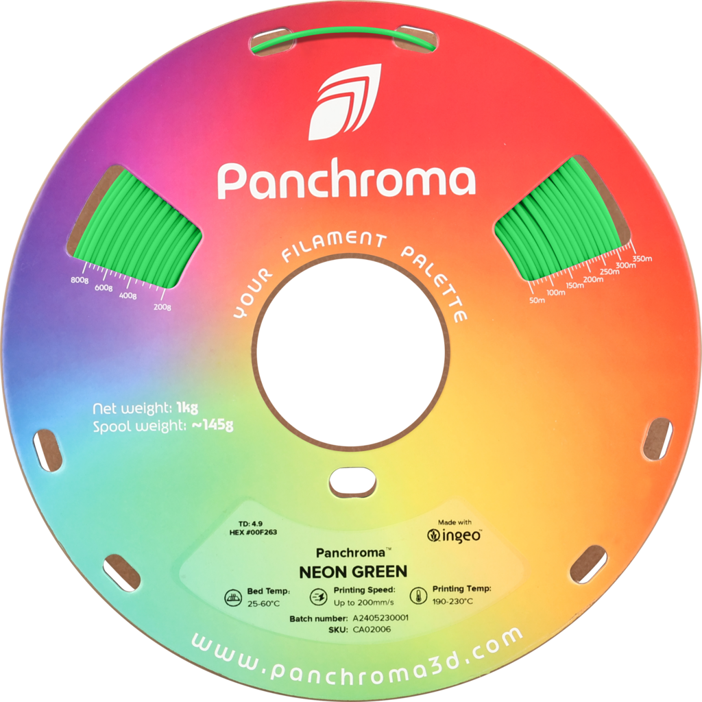 Polymaker  Panchroma™ PLA Neon Green, 1,75 mm / 1000 g    UV reaktives Filament in Grün