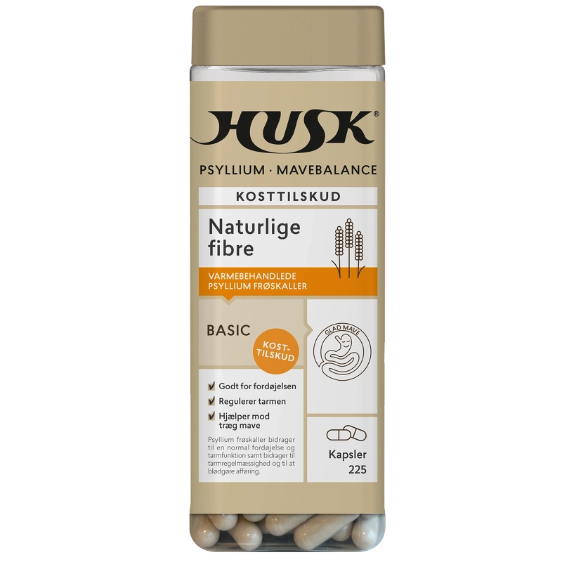 HUSK Psyllium Mavebalance Kapsler 225 Pieces