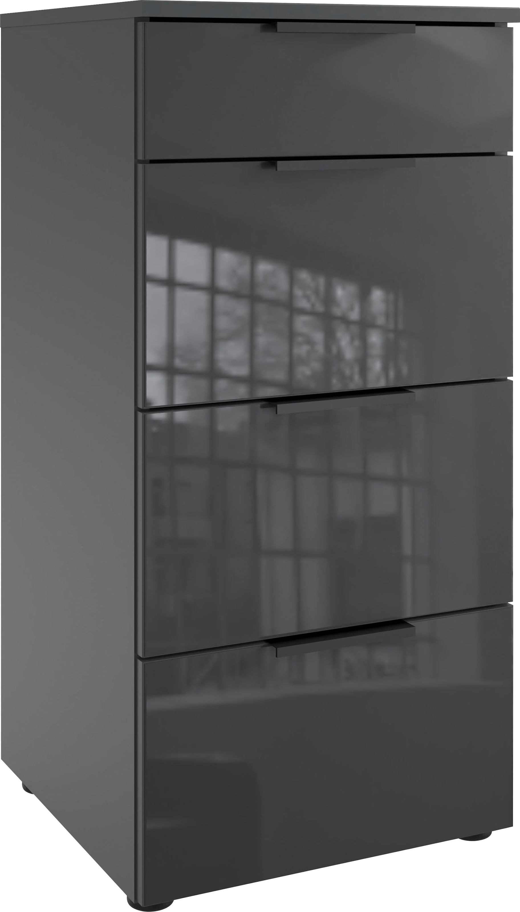 Wimex Schubkastenkommode »Level36 black C by fresh to go« mit Glaselementen auf der Front, soft-close Funktion, 41cm breit