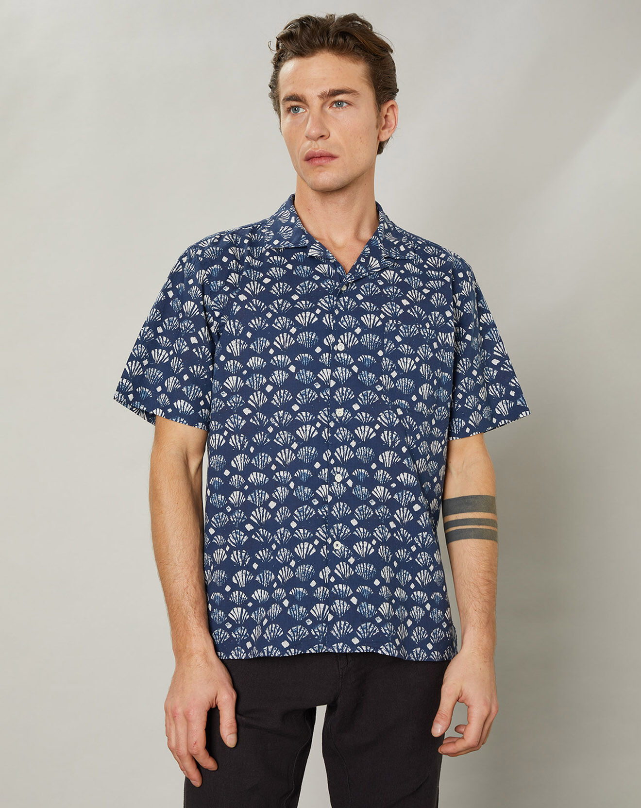Hartford Chemise regular Palm indigo