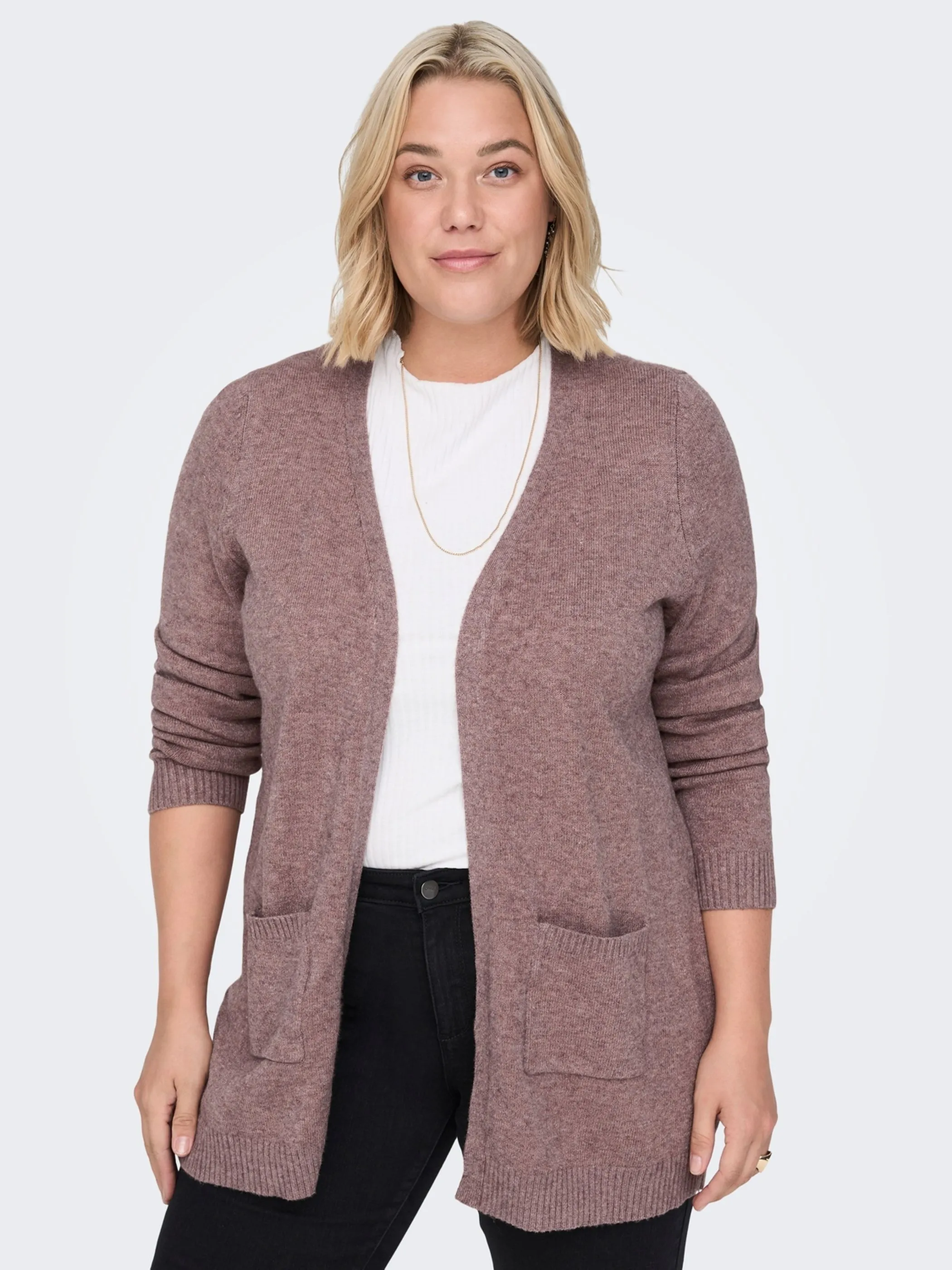 Only Carmakoma CARESLY L/S OPEN CARD Strickjacke