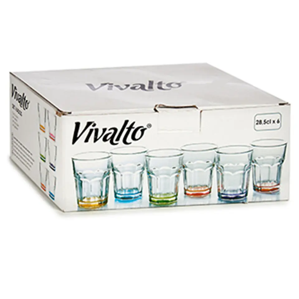 Vivalto Waterglazen/drinkglazen - 6x - mix - 285ml - 9 x 9,5 cm