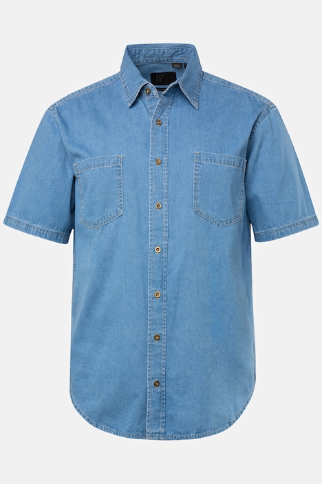 Denimhemd, Denim, Halbarm , Modern Fit Passform, Kent Kragen, bis Gr. 8XL