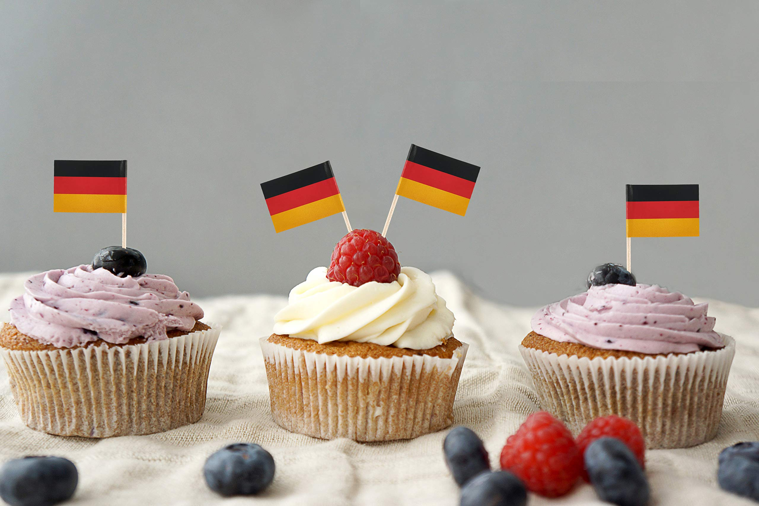 (100er Set) Cocktail Fähnchen Fingerfood Sticks Party Spiesse Deko Flaggen Zahnstocher - Deutschland
