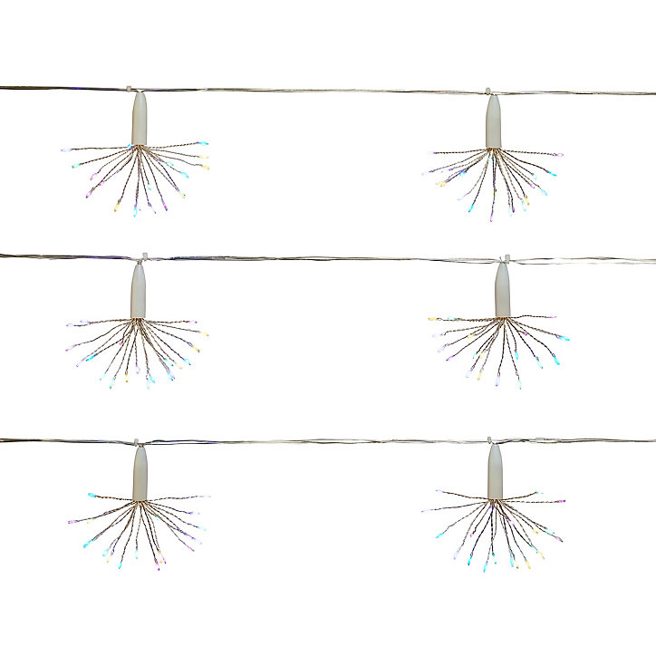 Guirlande lumineuse LED intérieure multicolore câble transparent 8 fonctions 3 m