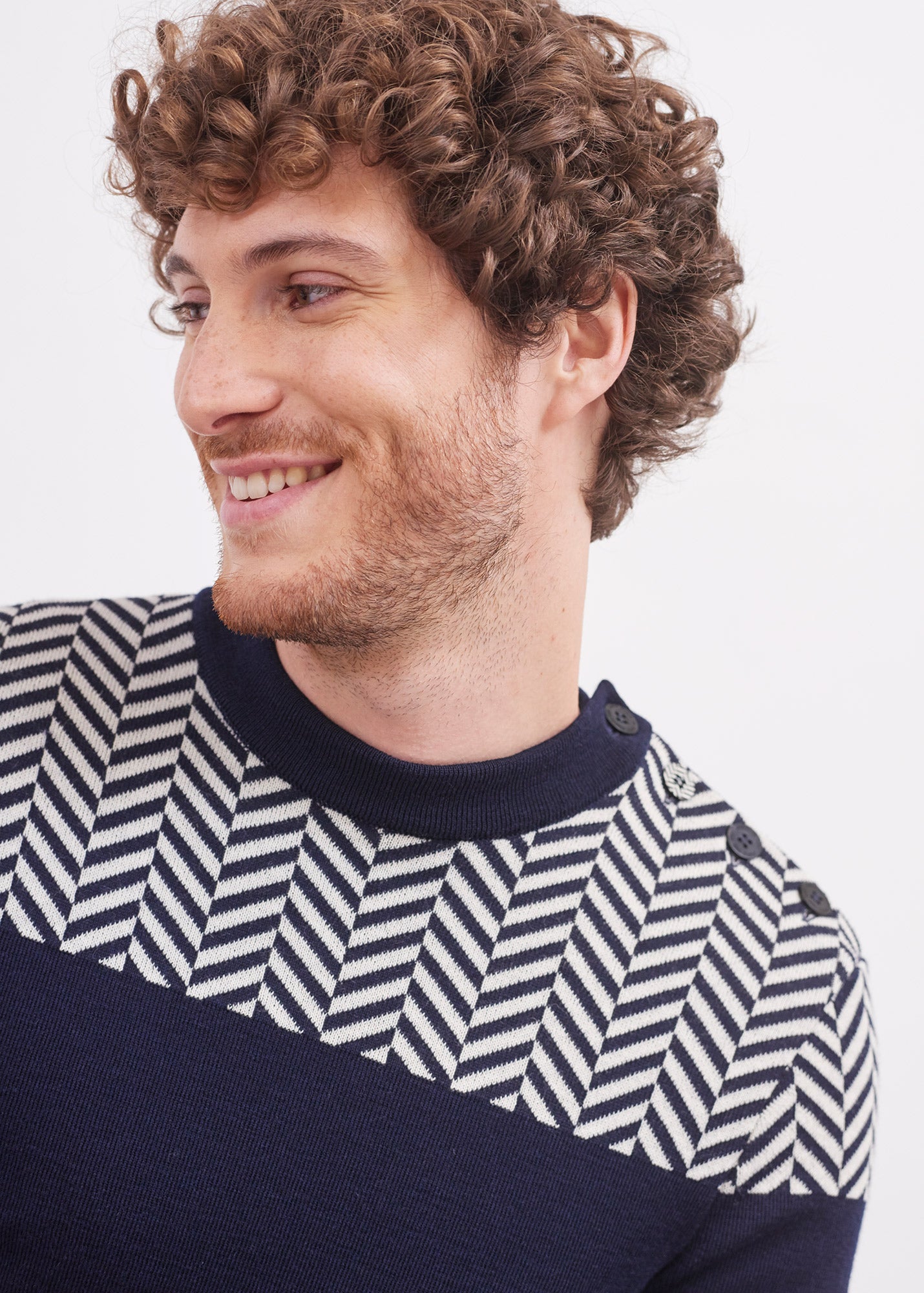 Pull marin à motifs chevrons Le Polaris