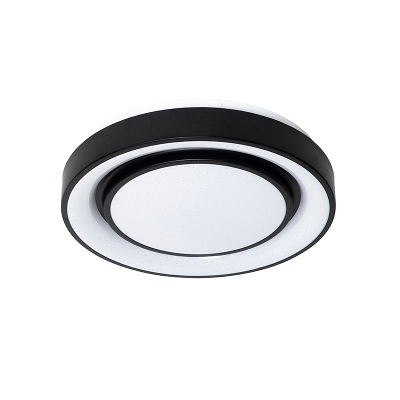 Smart moderne plafondlamp zwart 38 cm incl. LED en RGB - Jochie