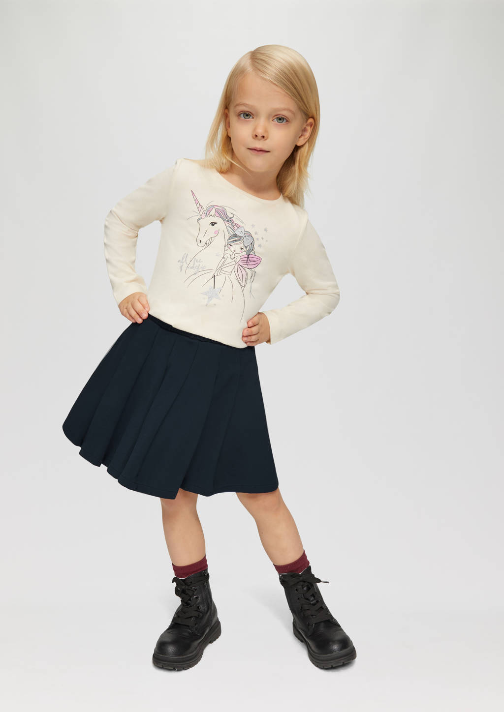 s.Oliver strokenrok blauw