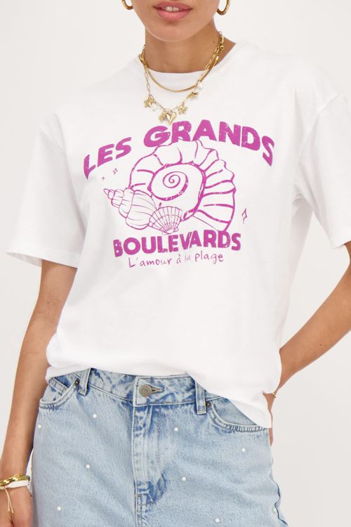 Wit T-shirt ''Les grand boulevards''