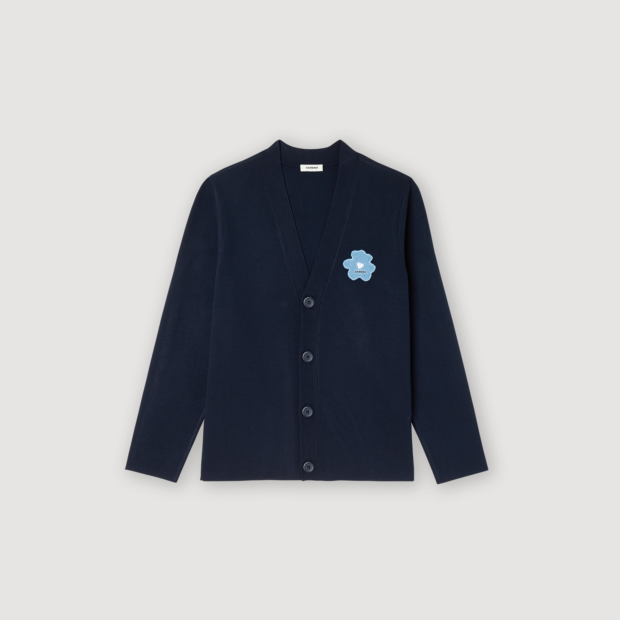 Cardigan patch fleur