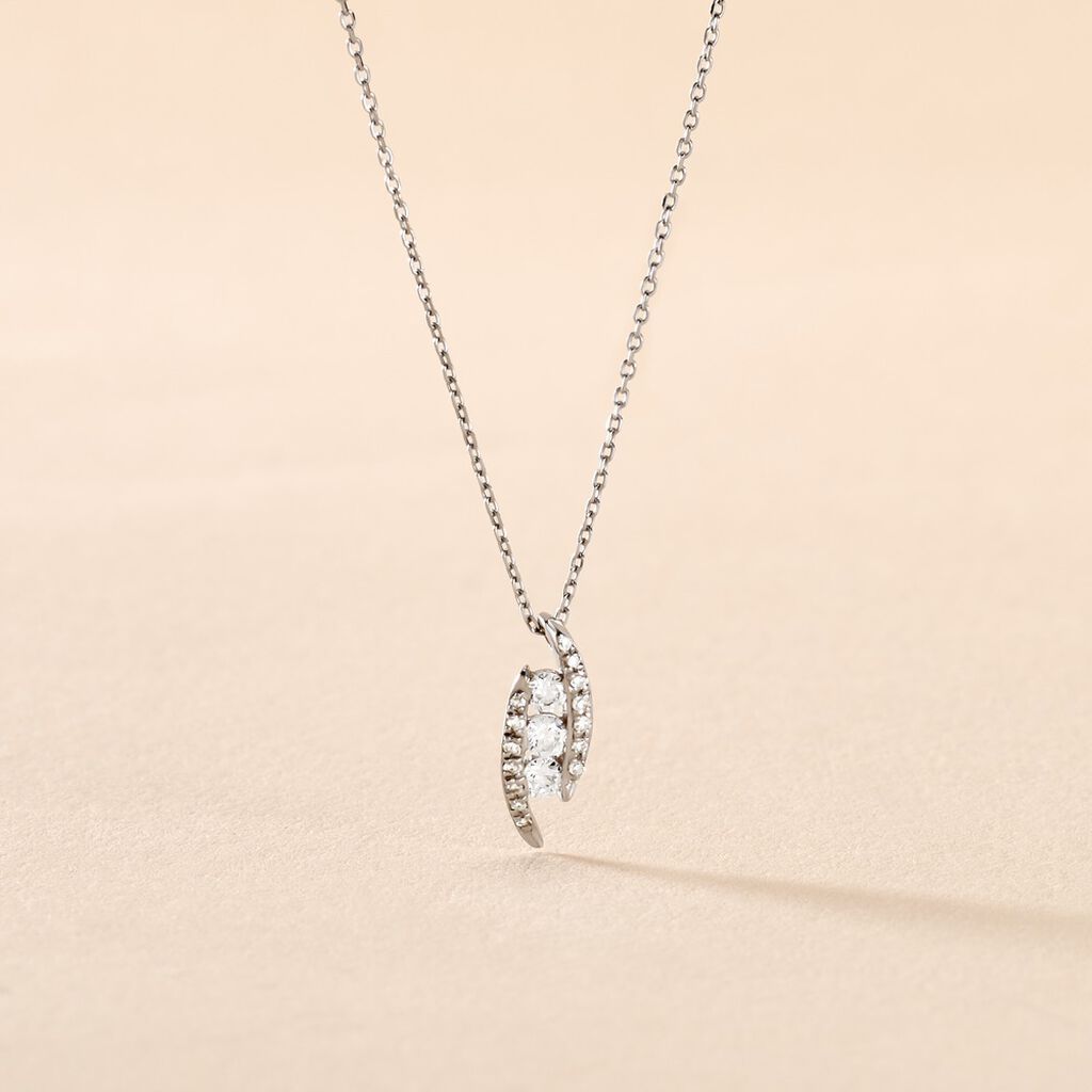 Collier Eternite Or Blanc Diamant