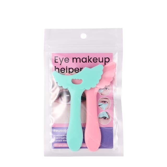 Multifunktionel silikone eyeliner-hjælper Pink+lilla