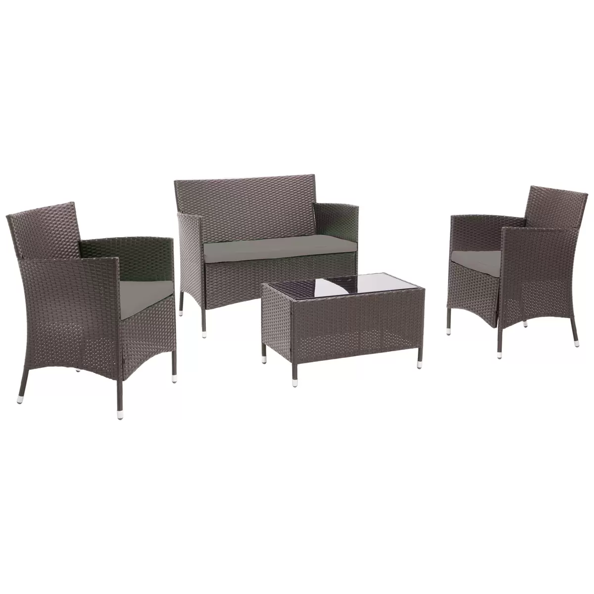 Ondega Loungegarnitur Valencia 4-Teilig braun,grau