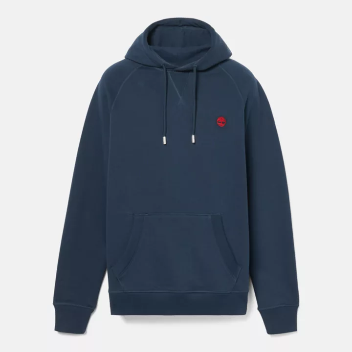Sweat à capuche à envers bouclé pour homme en bleu marine