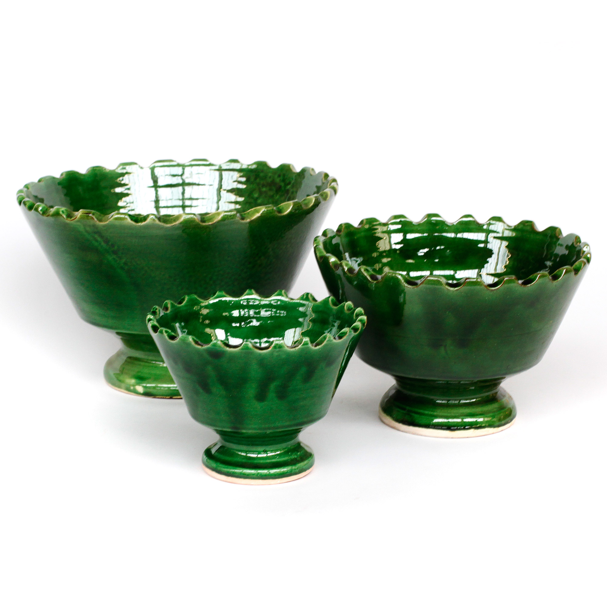 3er-Set Keramikschale 'Mchita' grün von fischer's lagerhaus