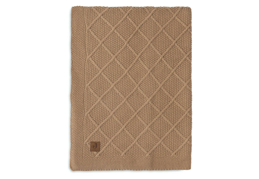 wiegdeken Check Knit - Biscuit